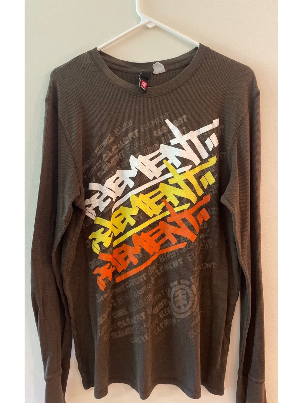 Vintage Y2K Element Long Sleeve Thermal Shirt with Graphic Print